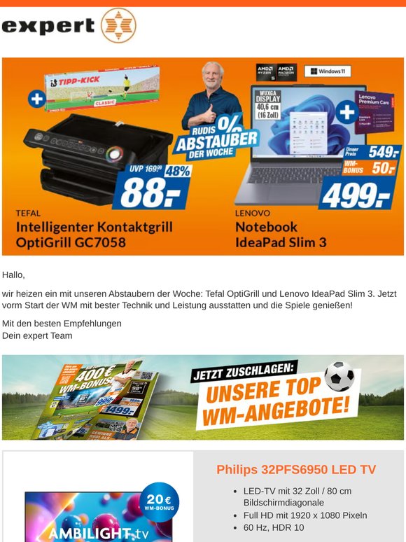 Bis zu 400 € WM Bonus auf über 500 Artikel und weitere Angebote