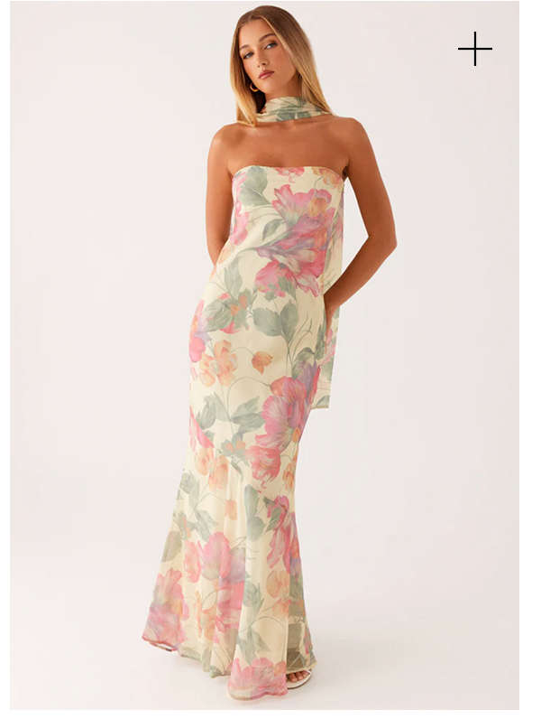 Under The Pagoda Maxi Dress — Yellow Peony