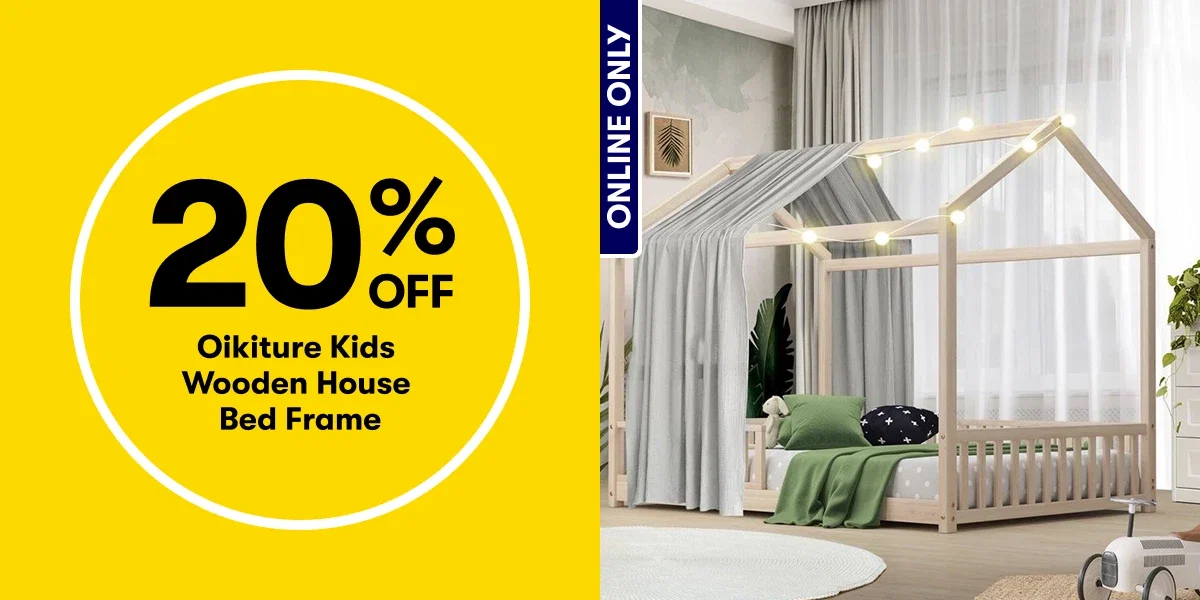 20% OFF Oikiture Kids Wooden House Bed Frame