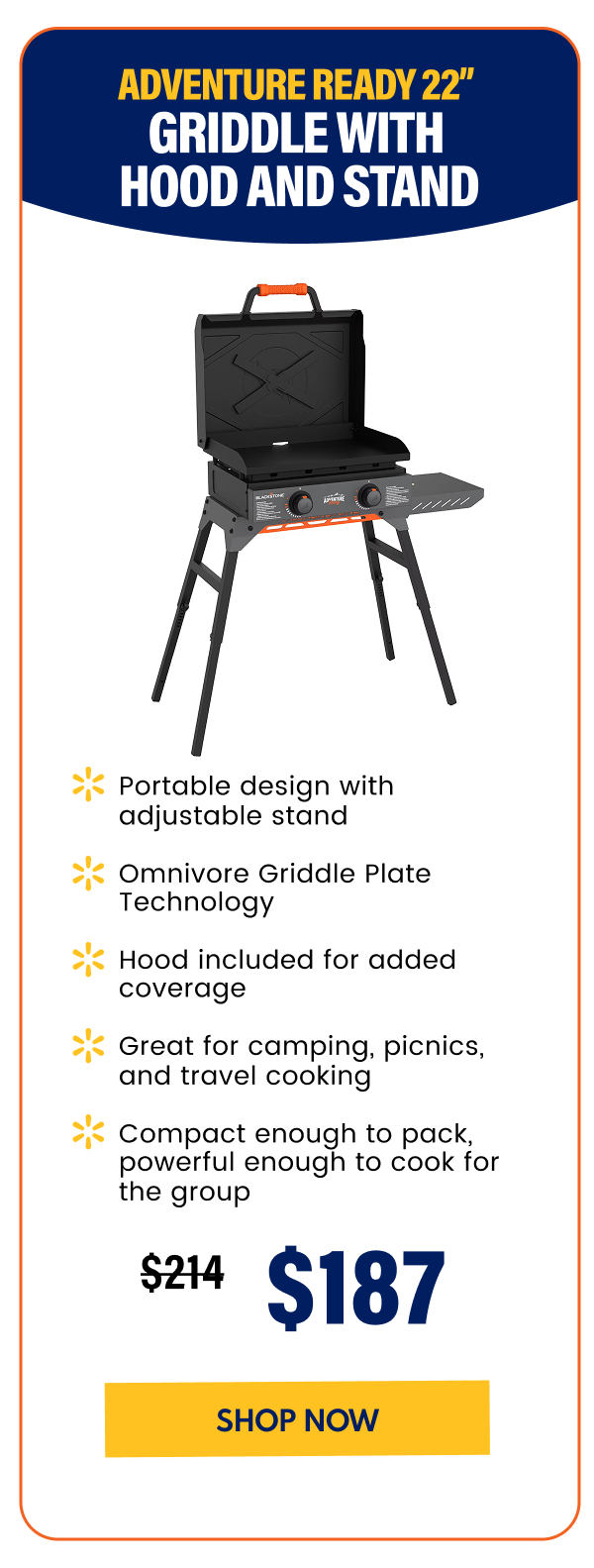 Adventure Ready 22” Griddle with Hood and Stand