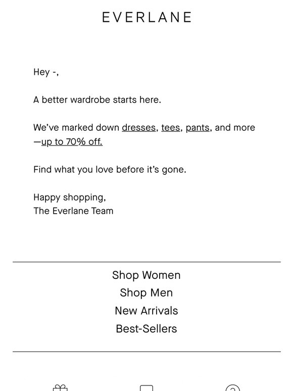 New Markdowns, Up to 70% Off