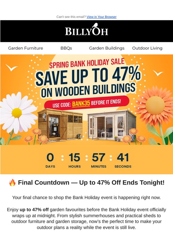 ⏰ Big Deals End Tonight — Up to 47% Off Ends at Midnight!