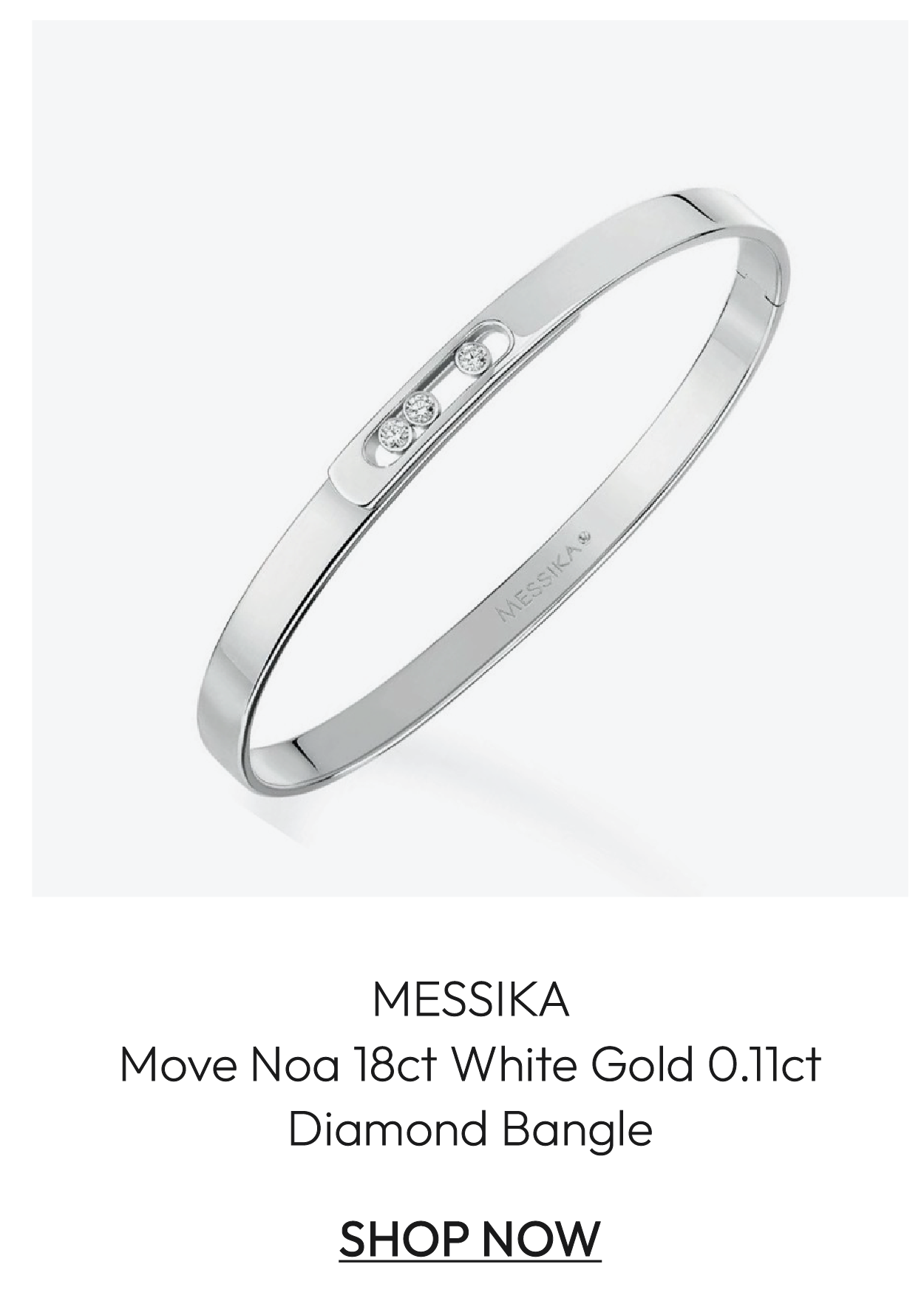 Messika Move Noa 18ct White Gold 0.11ct Diamond Bangle 10092-WG