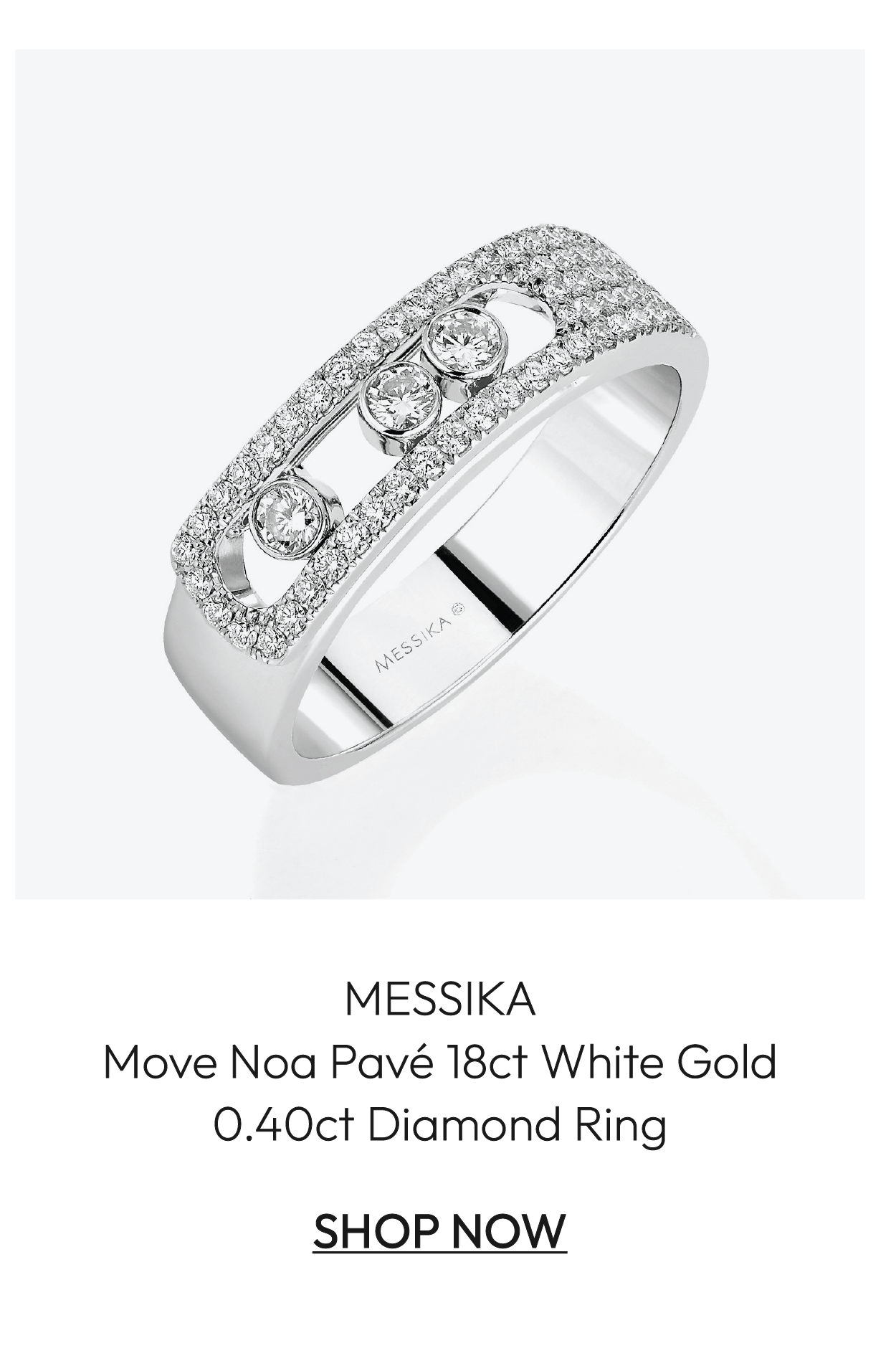 Messika Move Noa Pavé 18ct White Gold 0.40ct Diamond Ring 6129-WG