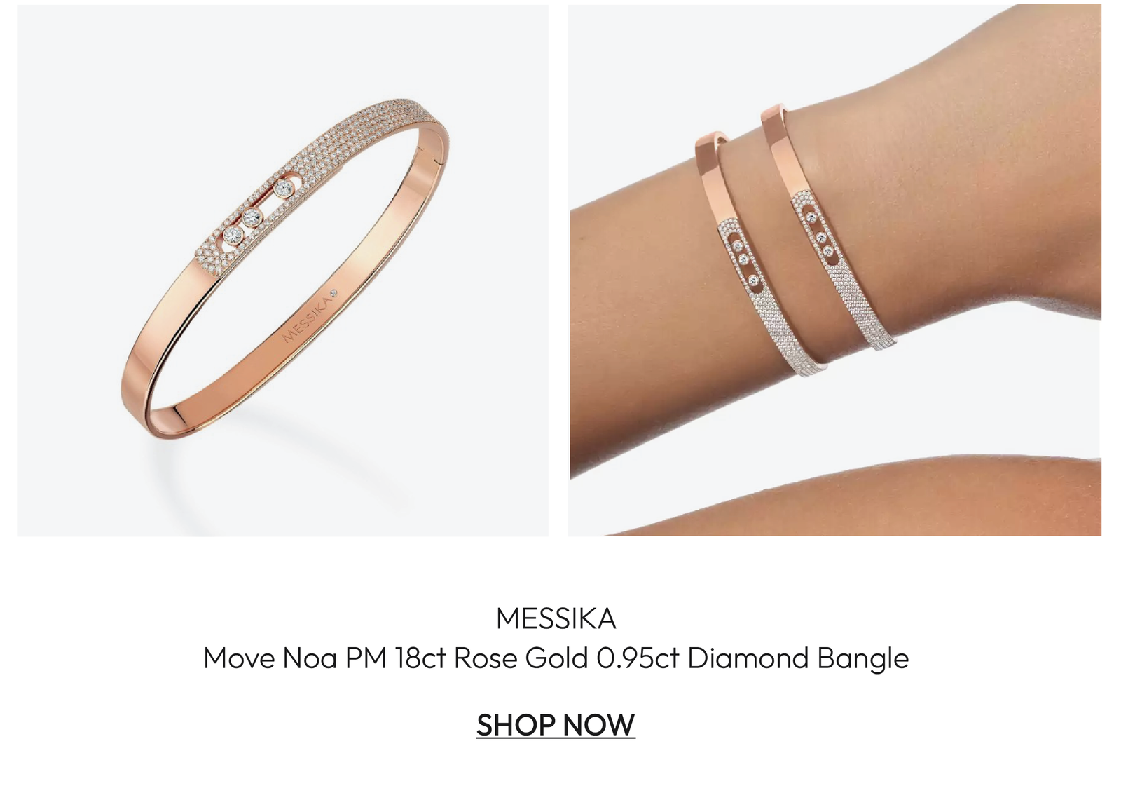 Messika Move Noa PM 18ct Rose Gold 0.95ct Diamond Bangle 10093-RG