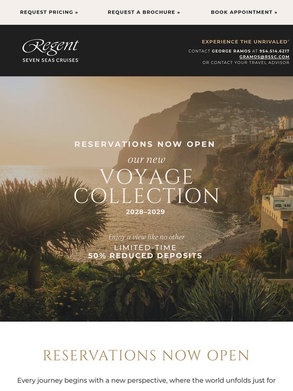RESERVATIONS NOW OPEN – 2028–2029 Voyage Collection Debut