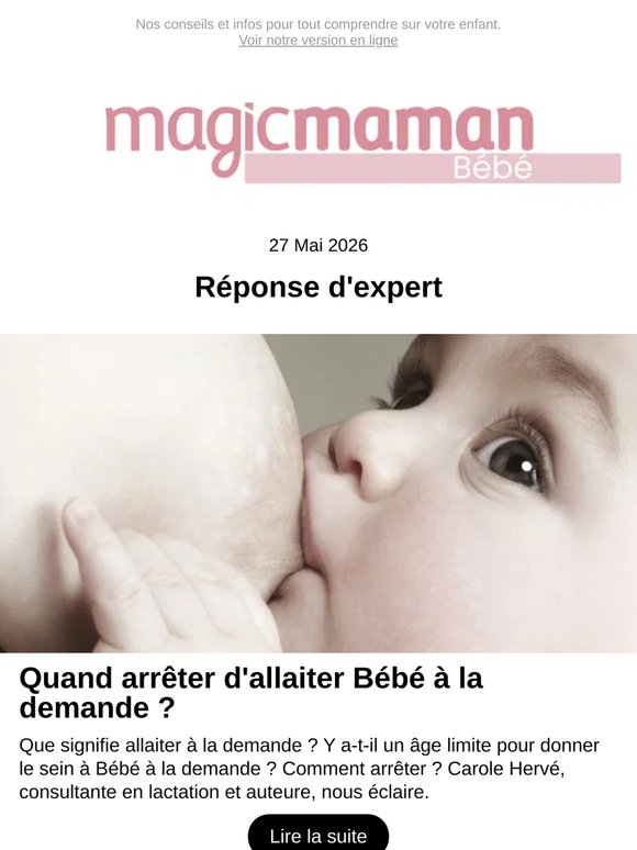 Quand arrêter d'allaiter Bébé à la demande ?