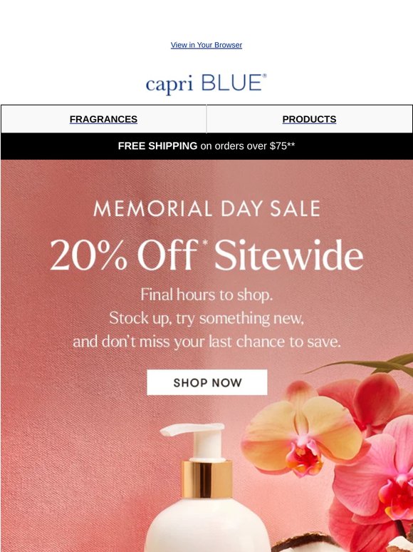 20% Off Sitewide Ends Tonight