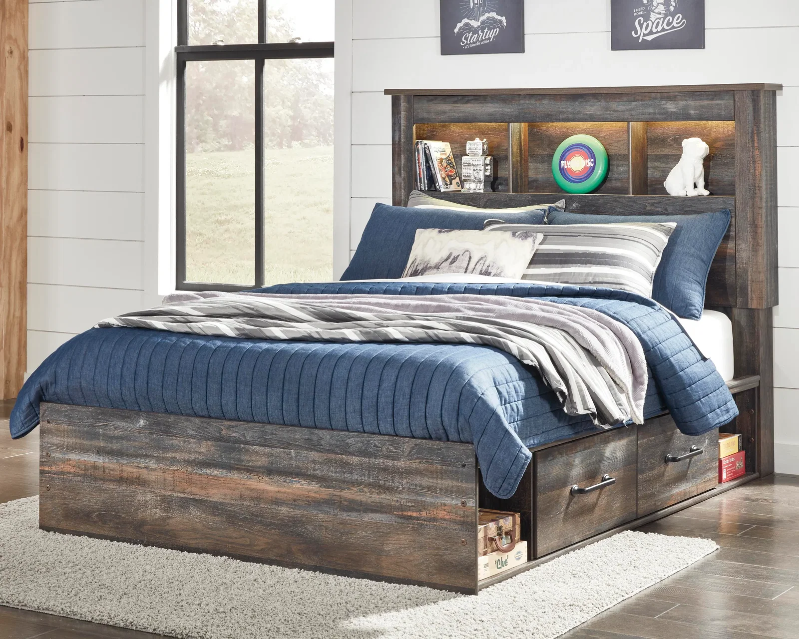Signature Design by Ashley® Drystan Full Bookcase Bed with 2 Storage Drawers
