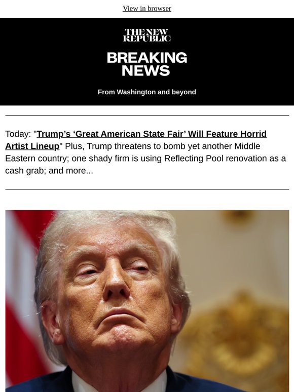 Trump’s “Great American State Fair” Will Feature Horrid Artist Lineup