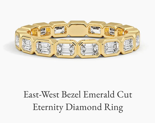East-West Bezel Emerald Cut Eternity Diamond Ring