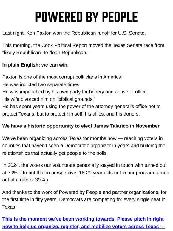 The Cook Political Report just shifted the Texas Senate race towards Democats →