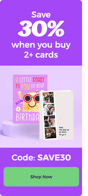 30% Off 2 or more cards - use code: SAVE30