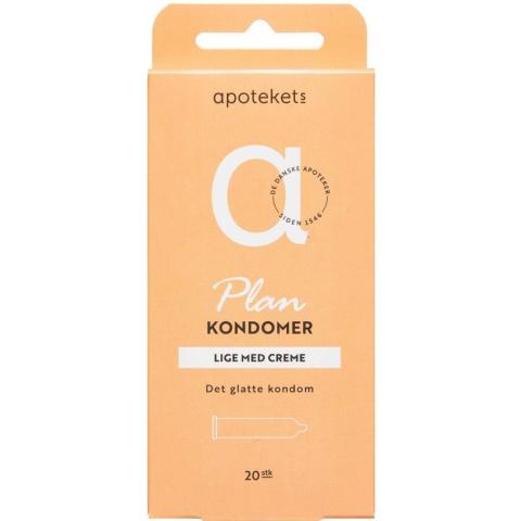 Apotekets PLAN Kondom Orange, Lige m/Creme