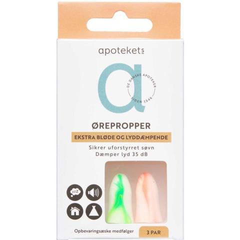 Apotekets Ørepropper bløde og lyddæmpende