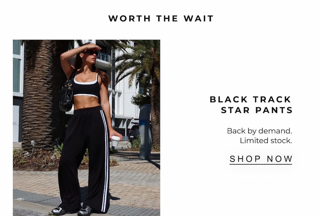 Black Track Star Pants | SHOP NOW 