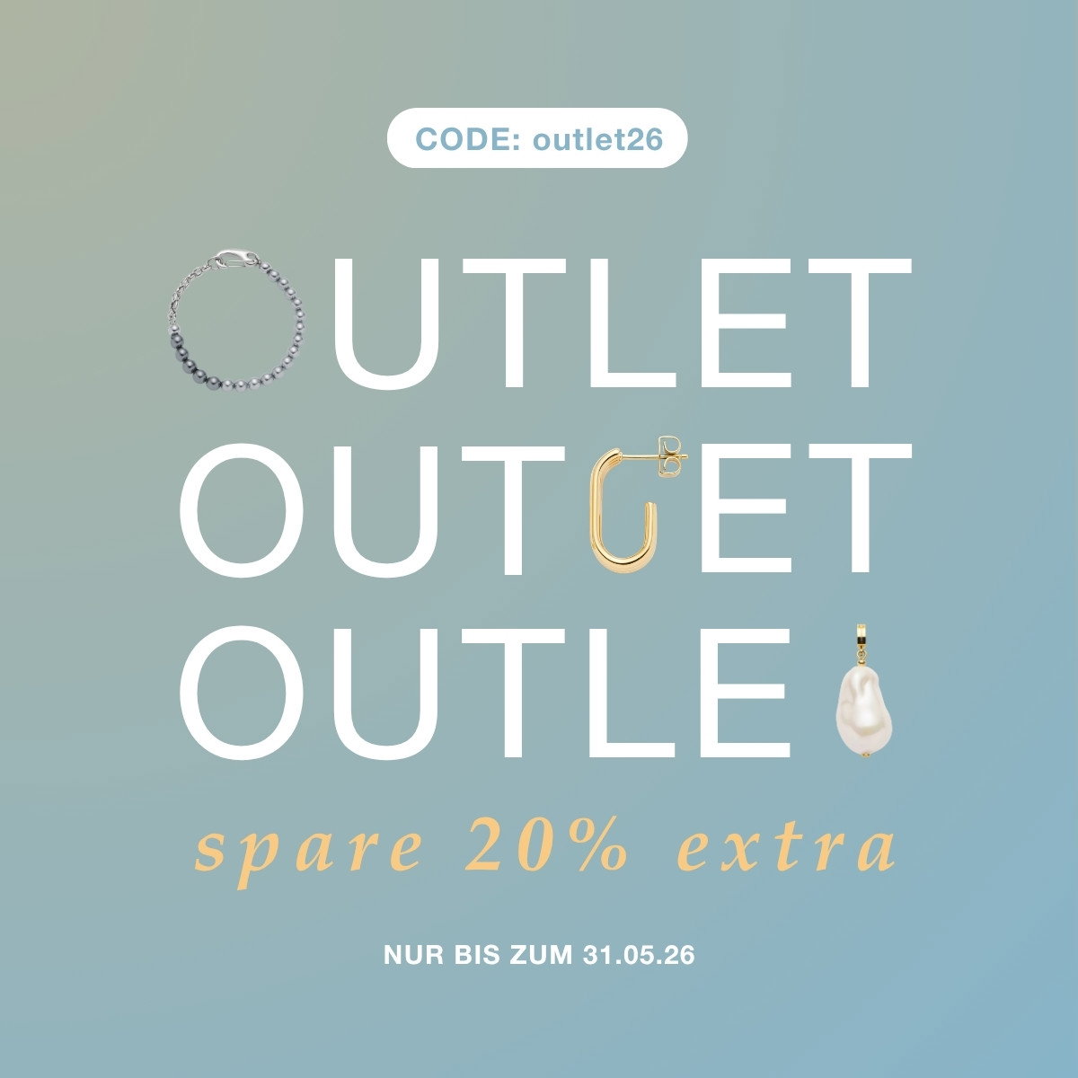 Schmuck Outlet: Spare 50 % + 20 % Extra