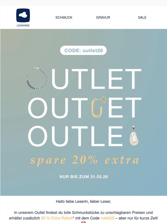 Schmuck mit 20 % Extra-Rabatt 🔥