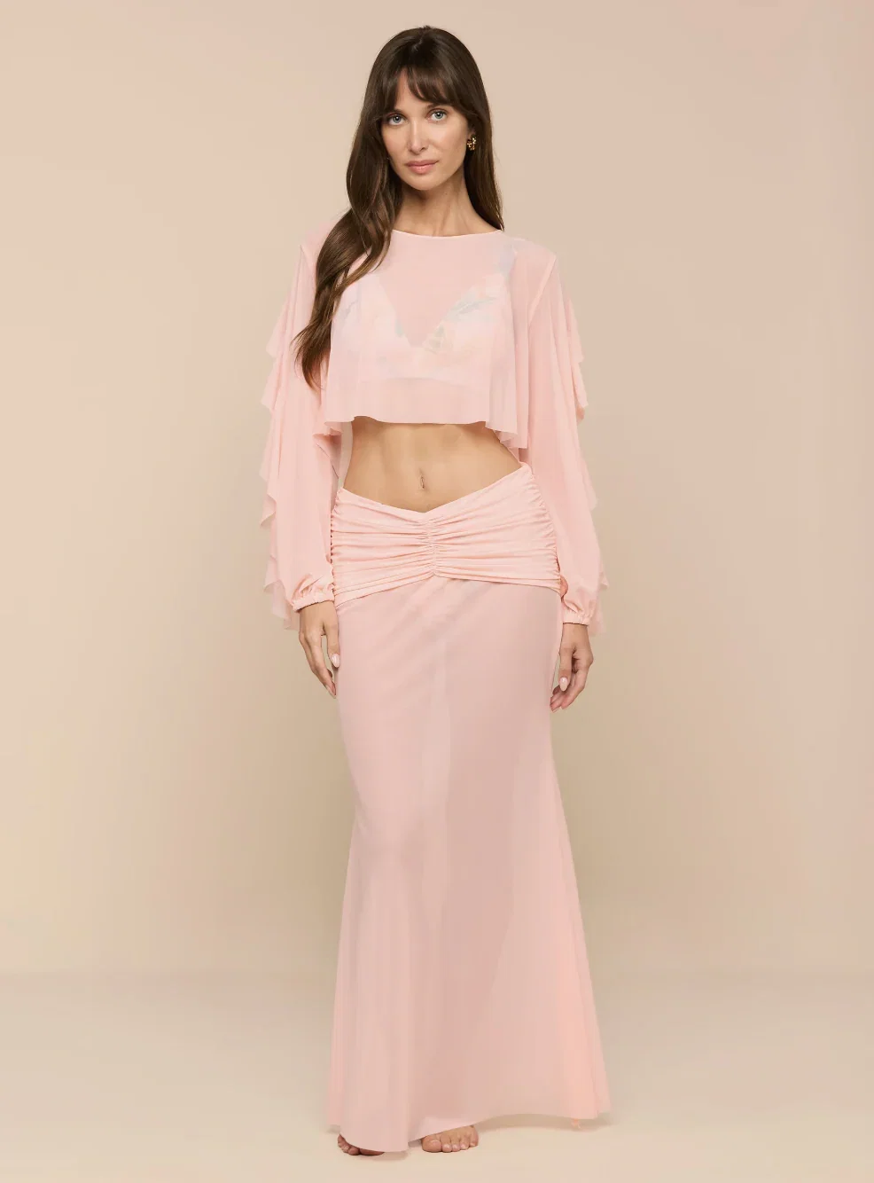 Image of  Mahe Mesh Cover-Up Skirt - Pink Ice
