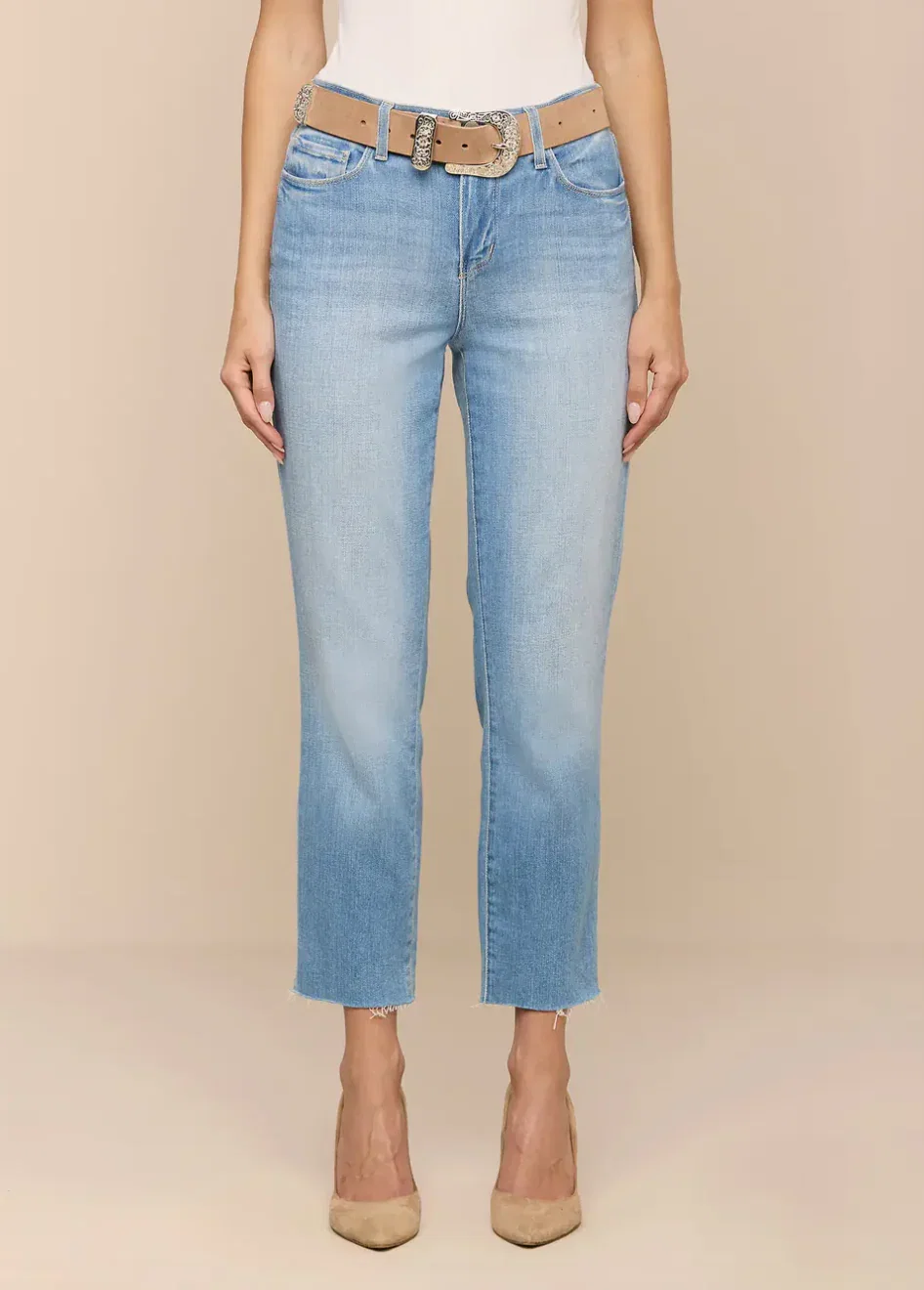 Image of  Sada Cropped Slim-Leg Jean - Pacific