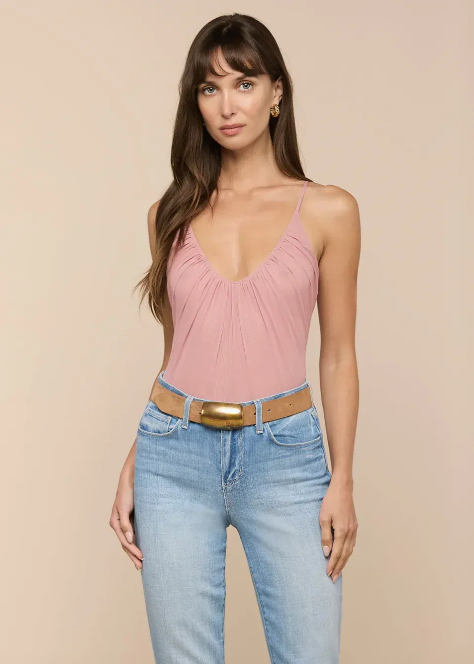 Image of  Gelina Ruched Bodysuit - Lilas
