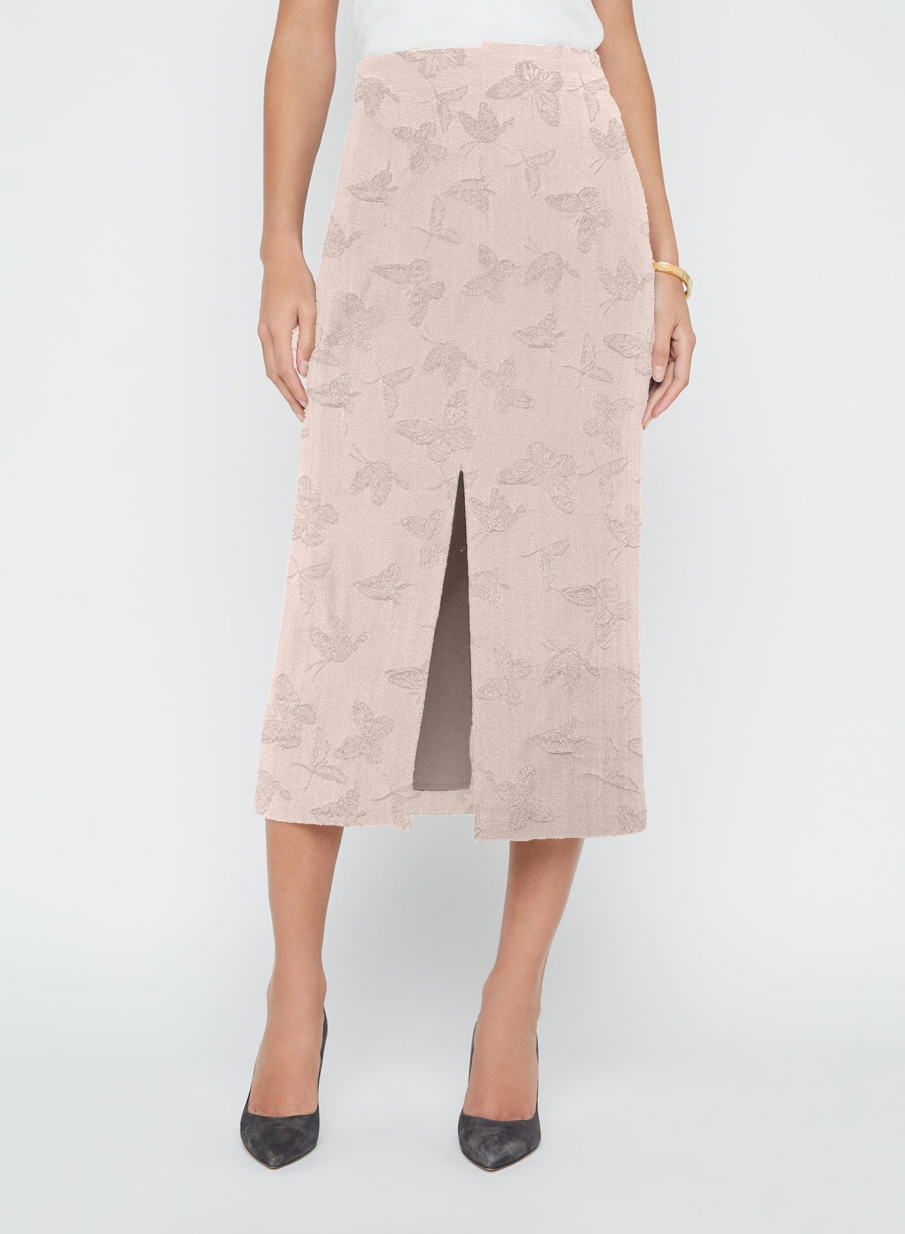 Image of  Madonna Midi Skirt - Pale Pink Butterfly