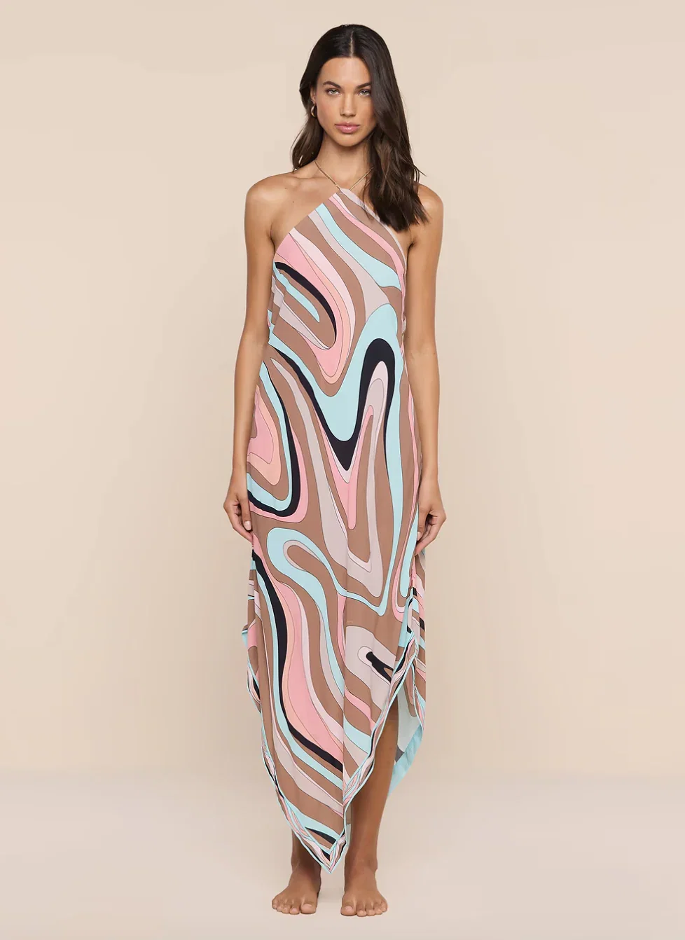 Image of  Elise Cover Up Dress - Multi Abstract Swirl