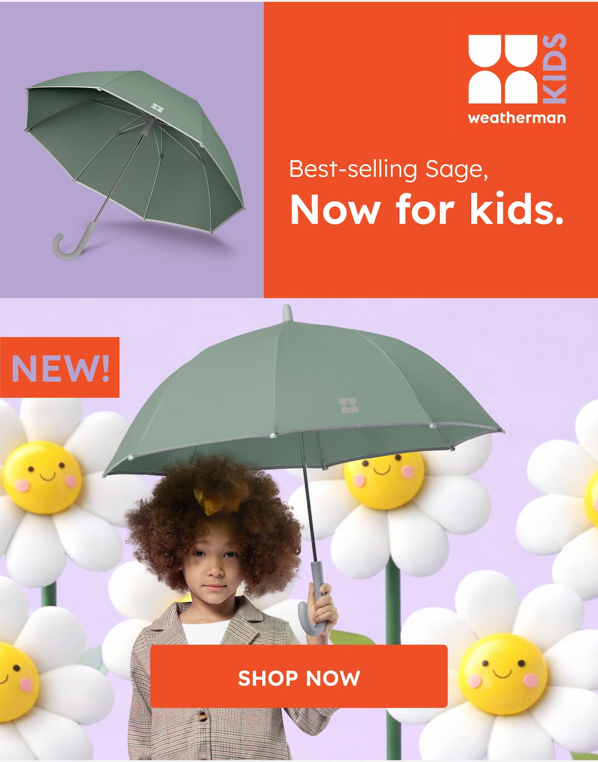 Kids Umbrella now in Sage