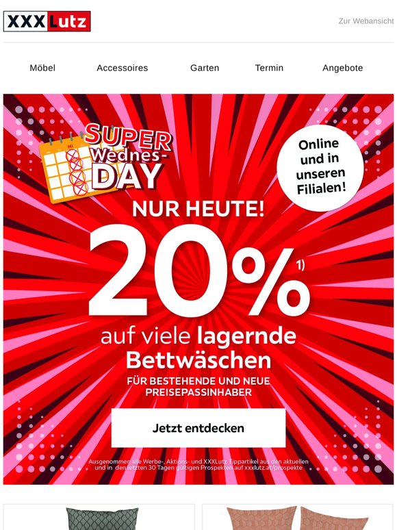 ❗️Super Wednesday:❗️ 20% auf viele lagernde Bettwäschen