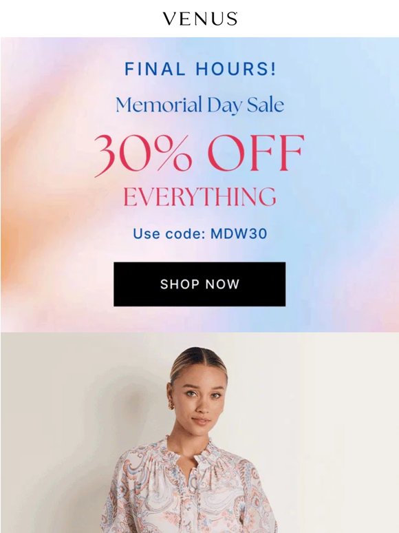 FINAL HOURS: 30% Off EVERYTHING