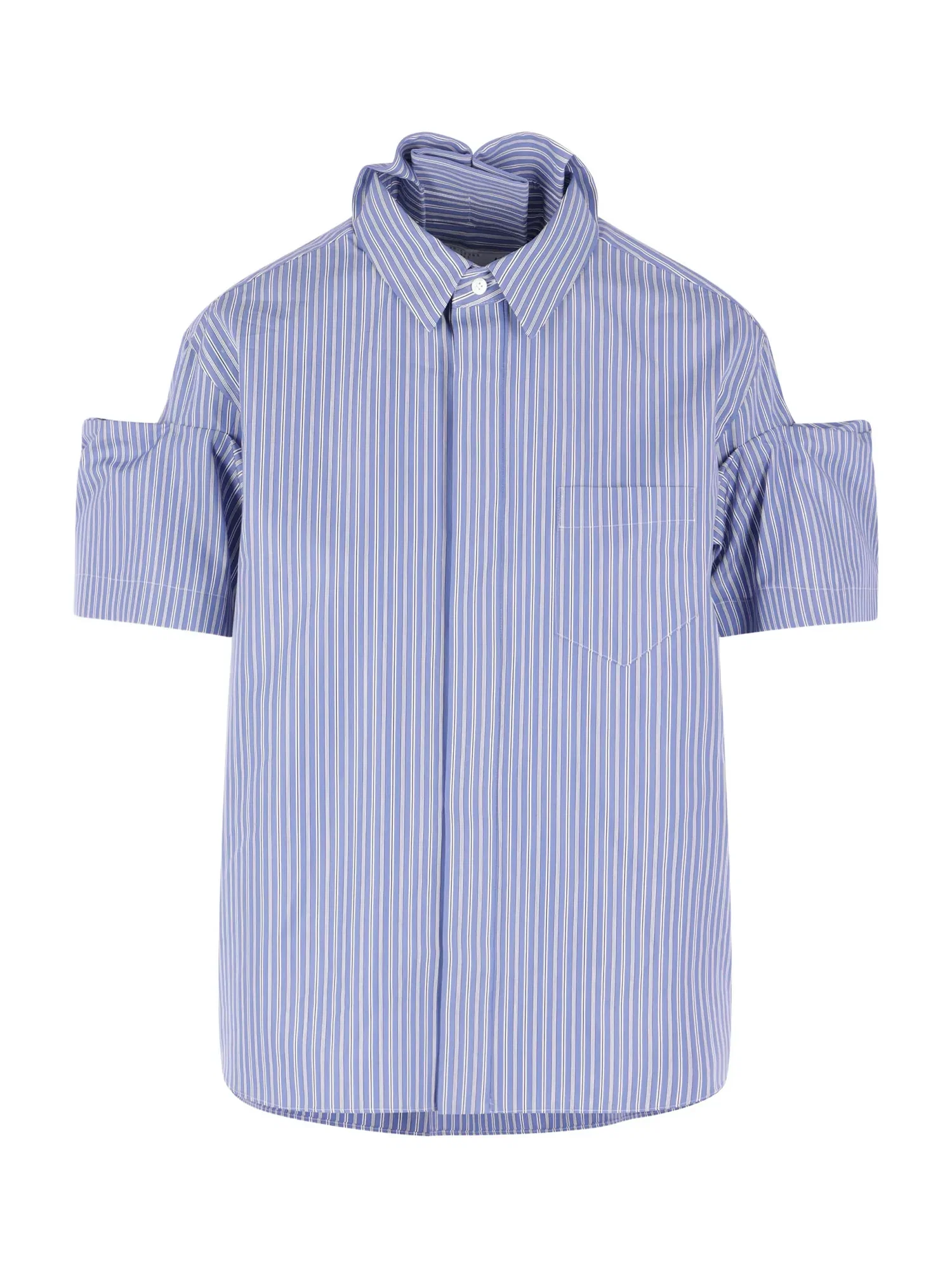 Image of Puff-Sleeve Poplin Shirt
