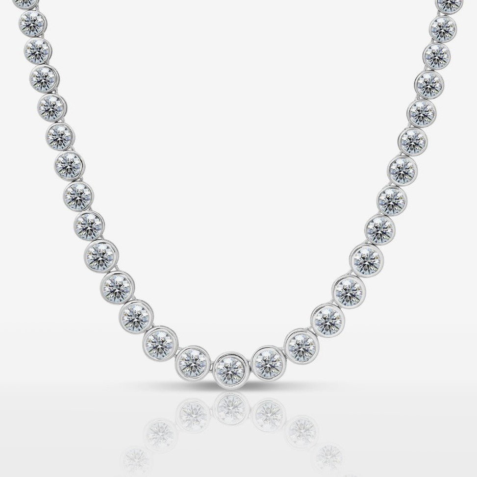 BEZEL SET LAB-GROWN DIAMOND TENNIS NECKLACE