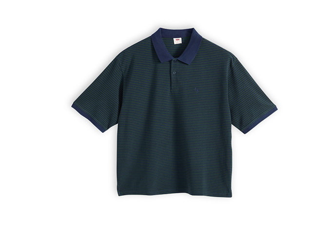 DARK GREEN STRIPED POLO