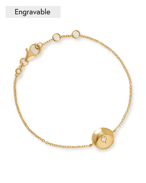 Gold Biography Chain Locket Bracelet