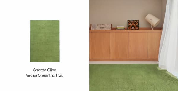 Sherpa Olive Vegan Shearling Rug