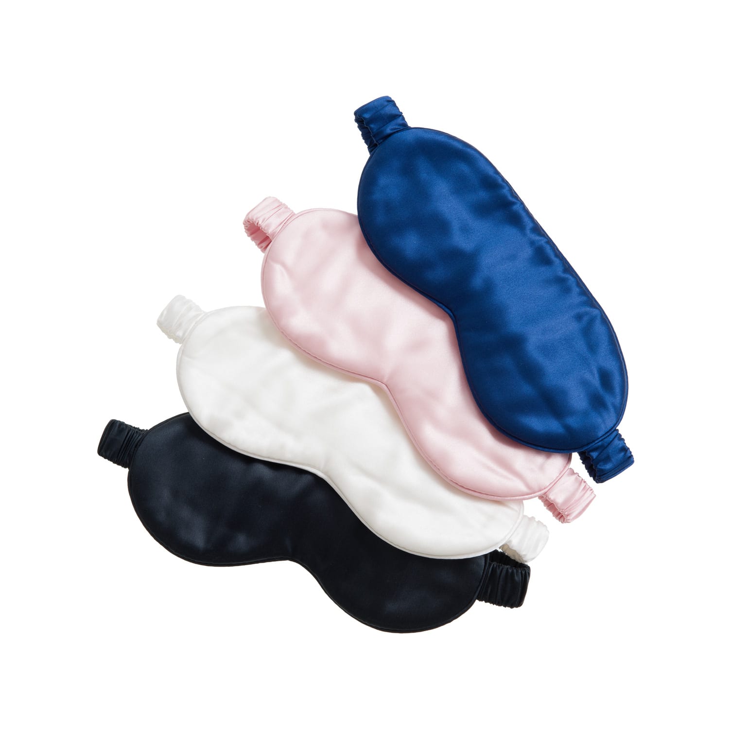 Mulberry Silk Eye Masks - Black, blue, ivory & pink.