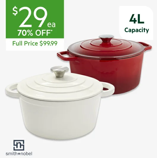 SMITH+NOBEL Traditions Cast Iron 4L Casserole Pot
