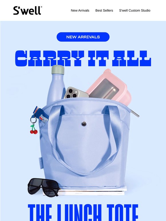 It's Here: The Lunch Tote In Lilac And Chambray