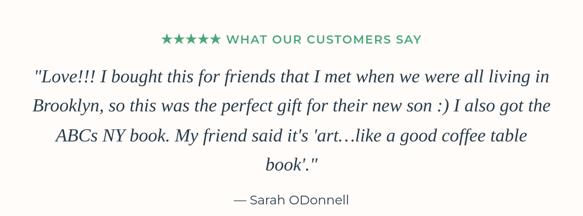 Customer review about Brooklyn baby gift