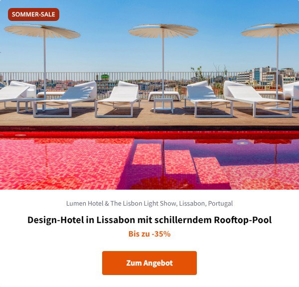 Design-Hotel in Lissabon mit schillerndem Rooftop-Pool