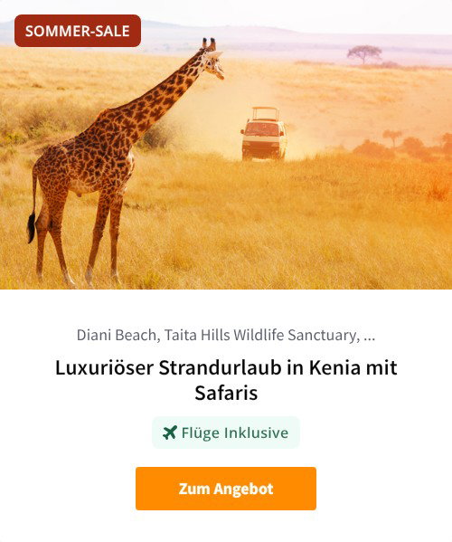 Luxuriöser Strandurlaub in Kenia mit Safaris