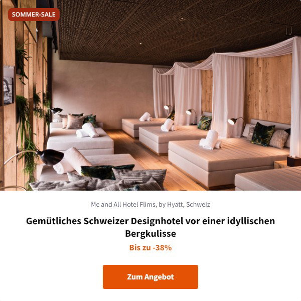 Gemütliches Schweizer Designhotel vor einer idyllischen Bergkulisse