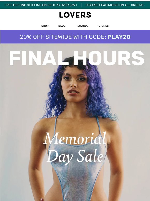 FINAL HOURS: Memorial Day Sales