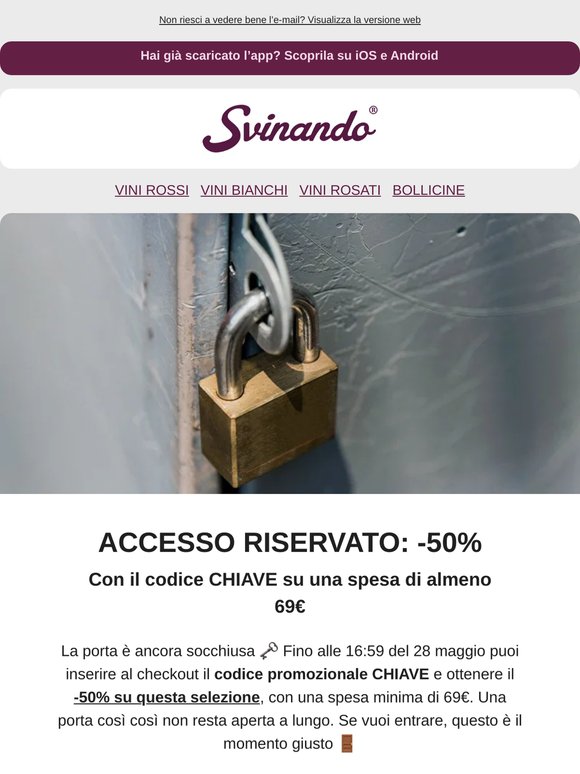 Hai ancora la chiave del -50% 🗝️