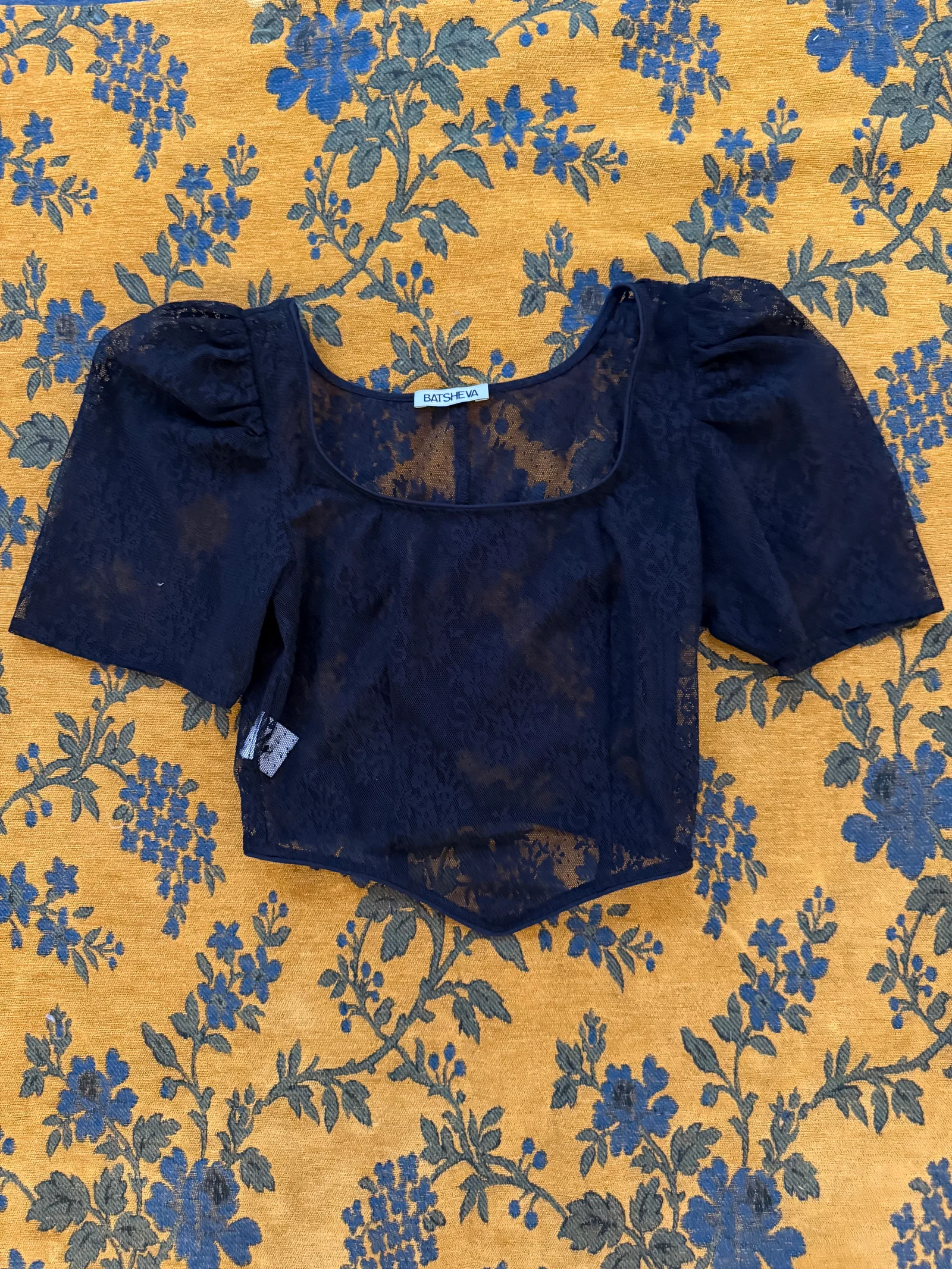Image of Dirndl Top in Black Lace