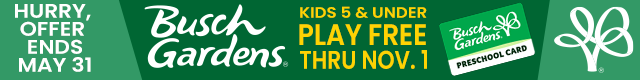Busch Gardens Williamsburg Free Preschool Pass