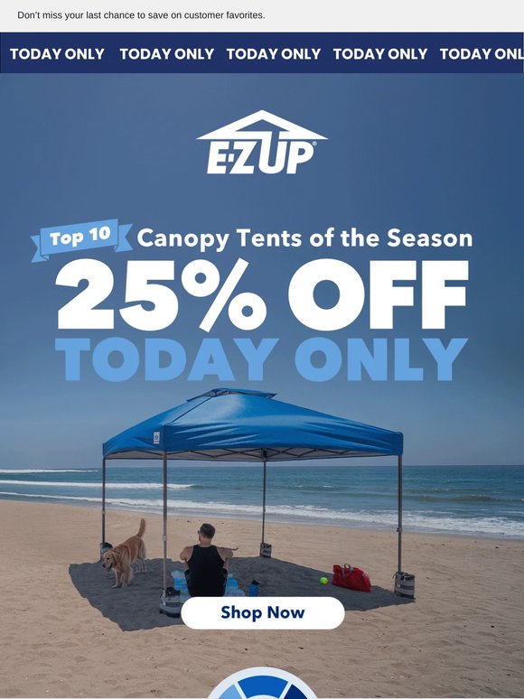 Ends Tonight: 25% Off Top 10 Canopies