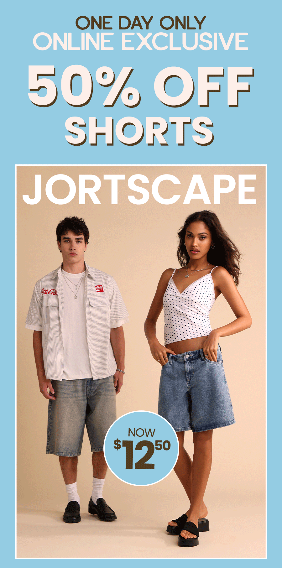 50% off shorts 