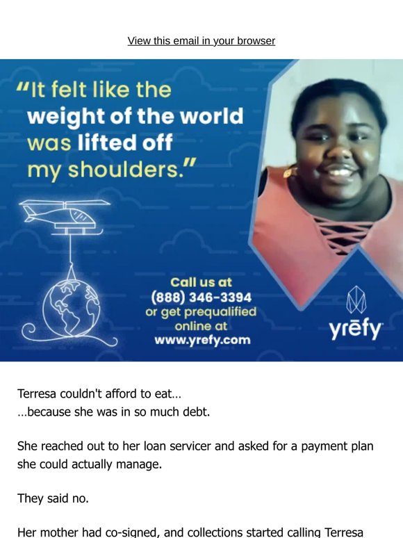 —, she couldn't afford groceries because of her student loans