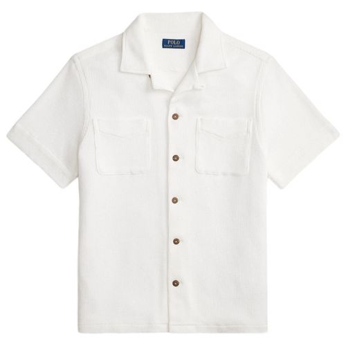 Polo Ralph Lauren Waffle Knit Camp Collar Shirt - White